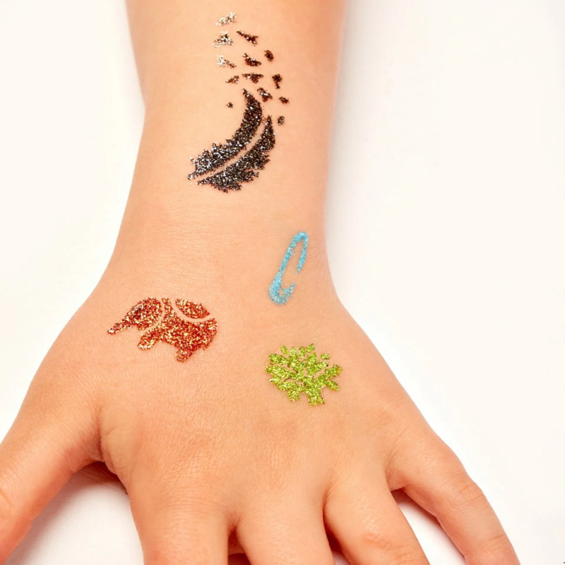 Kids Glitter Tattoo Kit 24 Colors 120 Stencils