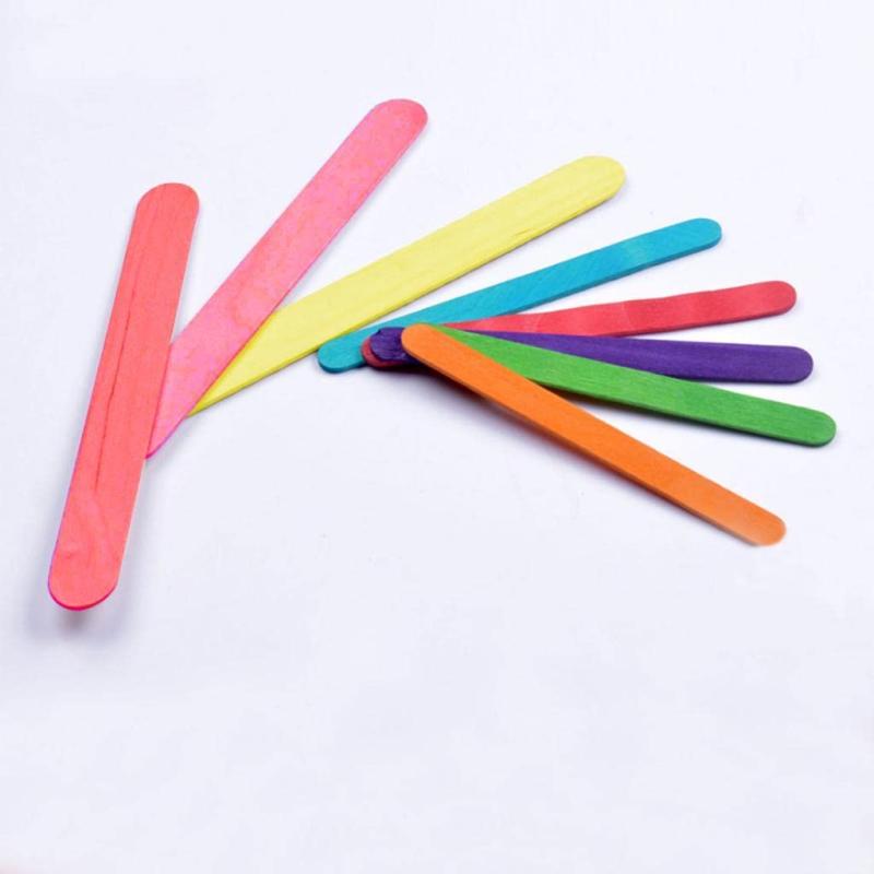 Mixed Color Wooden Craft Sticks 50 Pieces