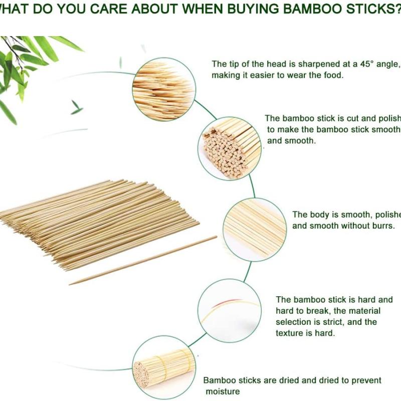 Natural Bamboo Skewers for BBQ and Crafts