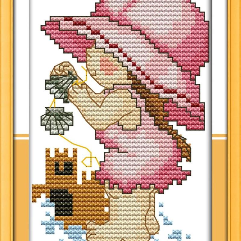 Stamped Cross Stitch Kit Summer Baby 11CT