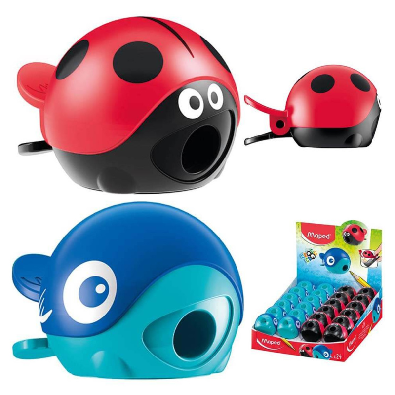 Maped Croc Croc Animal Pencil Sharpener Fish & Ladybug