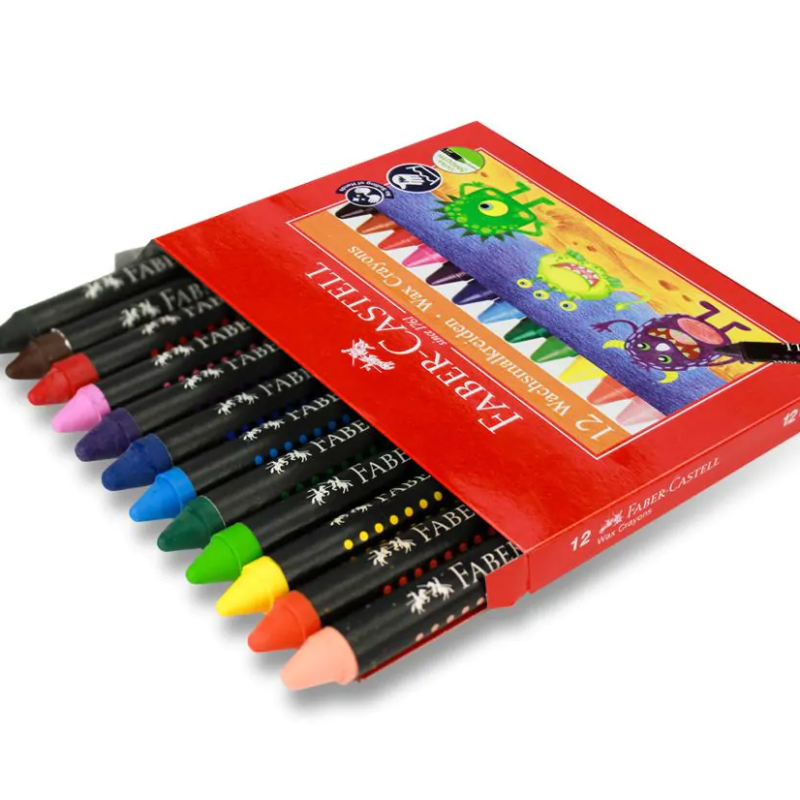 Faber Castell 12 wachsmalkreiden wax crayons