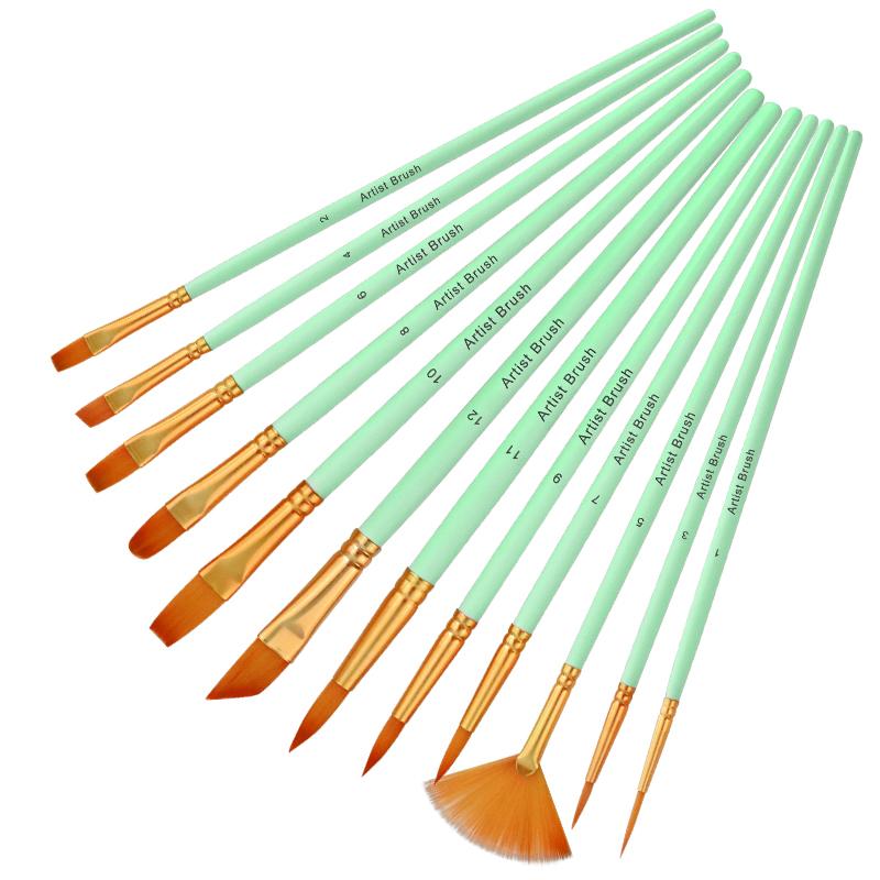 Professional Watercolor Paint Brush Set – 12 Pcs