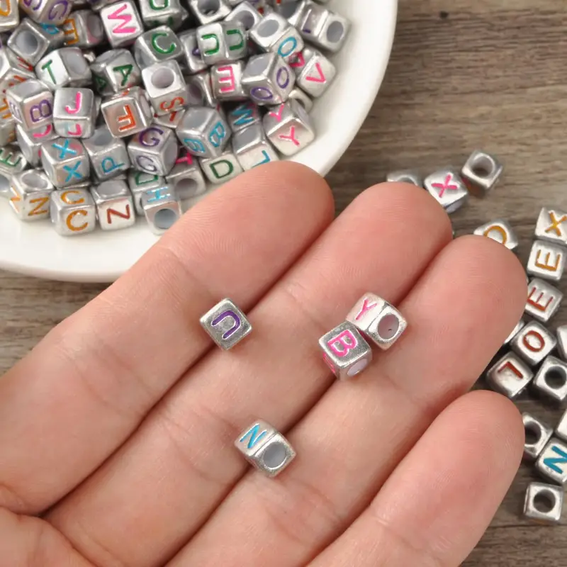 Plastic Letter Beads for Jewelry Making