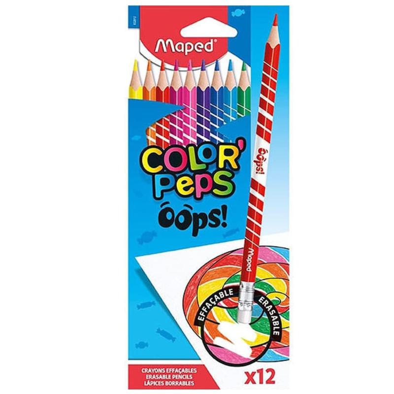 Maped Color’Peps Oops! Erasable Colour Pencils Pack of 12