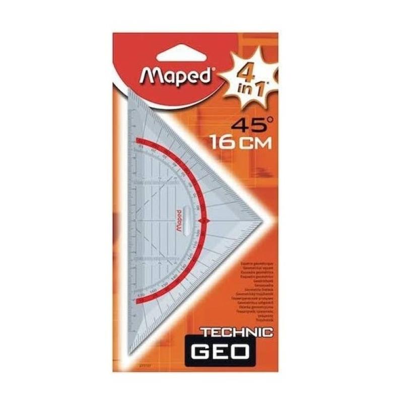Maped Technic Geo Set Square 45° – 16 cm (4 in 1)