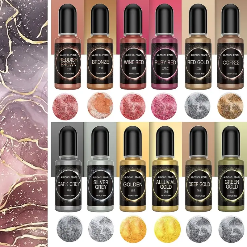 Metallic Alcohol Ink for Resin Art – 10ml Liquid Pigment