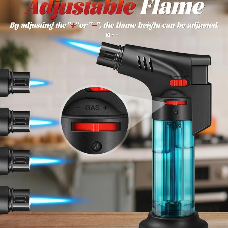 ولاعة غاز بوتان شعلة قوية قابلة لإعادة التعبئة