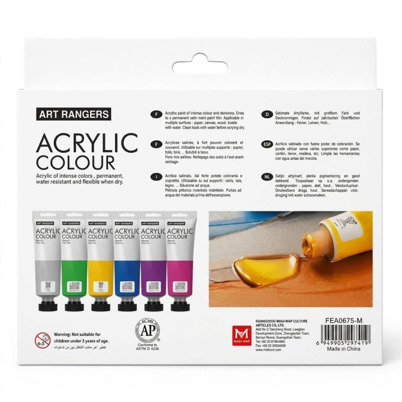 Art Rangers Metallic Acrylic Paint Set 6x75 ml