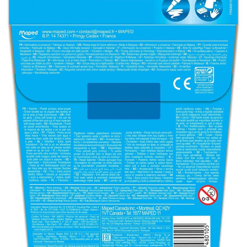 Maped Color’Peps Brush Felt-Tip Pens Pack of 10