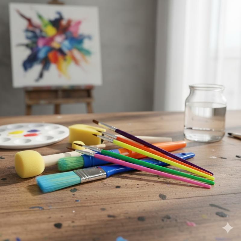 طقم فرش وإسفنج للرسم من كيب سمايلينغ – أدوات تلوين فنية